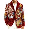 WAZHAKU Costume da carnevale da uomo, giacca da clown, con stampa colorata, in corda, blazer, circo, per feste a tema e carnevale, R2, L