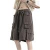 FCOOLYEET Pantaloncini in denim da uomo Y2k Baggy Star Jorts Jeans Loose Fit Patchwork Jeans Shorts Y2k Streetwear, Cargo2#grigio, L