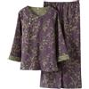 Modeewel Pigiama Giapponese Per Donna Cinese Pigiama Hanfu Kimono Giapponese Abbigliamento da Notte in Due Pezzi Tuta da Pantaloni Abbigliamento da Casa Felpe Tute, Viola, XL