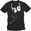 MAKAYA Maglietta Musica - Cuffia T-Shirt per Uomo Vinile Headphones Nera XXXXXL