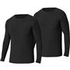 BEGIANT Confezione da 2 maglie termiche da uomo a maniche lunghe, maglia intima termica invernale calda, maglia a compressione girocollo per il freddo, Nero , M