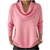 Generic HUIFUAO Maglioni con Collo ad Anello da Donna Eleganti Maglioni Eleganti Maglieria Autunno e Inverno Caldo Comodo Morbido Manica Lunga Pullover novità Festa Sera Uscire Camicette, Rosa, S