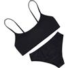 Risipu Costume da bagno per ragazze, tinta unita, 2 pezzi, incrociato, spalline regolabili, bikini per ragazze adolescenti con imbottitura sul petto