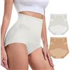 WANAFREE Mutande Donna Vita Alta con Effetto Modellante Pancia Piatta Intimo Contenitivo Post Parto, Slip Donna con Rinforzi Anti-Rotolamento Design per Addominali Piatti
