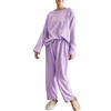 Hveuluop Gieen Pigiama da Donna a Coste - Maglia a Maniche Lunghe con Scollo Rotondo e Pantaloni in Pile Corallo, vestibilità Comoda, in Velluto Corallo, Taglia Unica