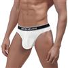 ZUOLAIYIN Perizoma sexy da uomo a vita bassa con grande tasca frontale, perizoma maschile con design posteriore a T, rigonfiamento grande che valorizza, in poliammide nero rosso verde bianco, XL