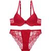 SHEKINI Completi Intimi da Donna Sexy Lingerie Push up Reggiseno e Slip in Pizzo Elegante Reggiseno con Ferretto Fisso Imbottitto Tracolla Regolabile
