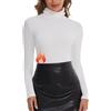 SHAPERIN Donna T-Shirt Maglia Termica Manica Lunga Collo Alto Slim Fit Tops Maglietta in Pile Invernale Rosso-Termica S