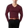 Muhshoiy Maglia Termica Uomo a Maniche Lunghe - Comode Magliette basiche a Strati, T-Shirt Slim Fit a Coste, Intimo Basico e Morbido, Abbigliamento da Casa