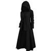 BOTCAM Cappotto lungo vintage da donna retrò tinta unita felpa con cappuccio irregolare con orlo alto e basso gotico Dark Series abbigliamento per feste Halloween cosplay giacca a vento gotico