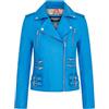 Infinity Leather Giacca da Moto retrò in Pelle 100% Nappa da Donna