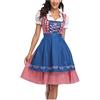 KBOPLEMQ - Abito tradizionale bavarese Dirndl da donna, per feste di carnevale, stile da birreria, Azzurro, XL