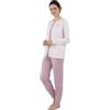 Viterbo Biancheria Pigiama Donna Caldo Cotone Interlock IRI2437 Abbottonato con Bottoni Manica Lunga Autunno Inverno (Rosa Cipria/Rosa Scuro, L)