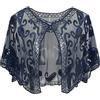BABEYOND ArtiDeco, Scialle da donna in stile vintage anni 20, con paillettes e perline, stile art déco Blu 0