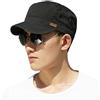 Comhats 100% cotone militare, cappello da sole da uomo, cappello da baseball, cappello da trekking, sport all'aria aperta, 68033_nero, M/L
