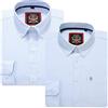 JANEO BRITISH APPAREL Nos Tibi Serviat U Camicia da uomo Oxford abbottonata 1 Pianura + 1 A strisce Set combinato, Ufficio o Weekender, Autentico tessuto Oxford, 12 colori. (Pack of 2 Shirts,Sky Blue,XL)