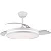 CRISTAL RECORD Ventilatore da soffitto Eplus White con motore DC e pale pieghevoli da 60W. 3 temperature selezionabili, telecomando con timer e memoria, intensità regolabile fino a 6097 lumen, luce notturna, 6