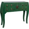 Wonderlust Deco - Armadio in legno con 4 cassetti e 2 ante 98x26x80h cm Verde 98x26x80h cm