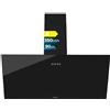 Cecotec Cappa Decorativa 90cm Bolero Flux DM 906500 Vetro Nero A. Motore da 165W, Basso Consumo, Frontale in Vetro Nero