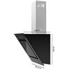 Cecotec Cappa Decorativa 60 cm Bolero Flux DT 608002 Vetro Nero A++, 210W, Illuminazione LED, Aspirazione 800m3/h