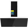Cecotec Cappa Decorativa 90cm Bolero Flux DT 906500 Vetro Nero A. 165W su 3 Livelli, Finitura Frontale in Vetro Nero