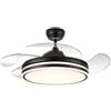 NONE Ventilatore da soffitto MIMAX CALIMA 3 nero 109 cm, luce LED regolabile 2700K-6500K, motore DC silenzioso, pale retrattili, funzione estate/inverno, alta efficienza