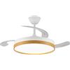 CRISTAL RECORD Ventilatore a soffitto modello SECUOYA bianco/legno, motore DC 6 velocità, tecnologia LED 45W, sistema CCT, 4400 lumen, telecomando con timer, luce regolabile in colore e intensità, memoria inverter