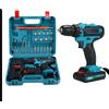 NONE Trapano a batteria da 2140 giri/min, 2 batterie da 28 V, coppia 55 Nm, 2 velocità, mandrino da 10 mm, potente, LoLek