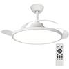 NONE Ventilatore da Soffitto con Luce LED da 42 Pollici, Motore DC Silenzioso in Rame, Lampada da Soffitto Moderna da 60W con Telecomando, 6 Velocità, Pale Pieghevoli, 3 Colori di Luce per Camera da Letto