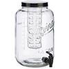 NONE Barattolo dispenser per bevande da 3,8 litri/5 litri/8 litri con rubinetto ermetico e coperchio in vetro trasparente per acqua, succhi e cocktail