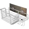 NONE MIGLIORATO TS-4302 Scaffalature multiuso in acciaio inossidabile 304, installazione rapida con gancio autoadesivo senza trapano per bagno e cucina, 28,5x10x9,5 cm