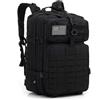 NONE Zaino tattico militare 50L NERO impermeabile per avventure all'aria aperta - include 2 toppe in velcro di marca generica