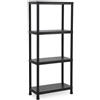 NONE Scaffale con 4 ripiani in plastica beige o nera, polipropilene PP, 140x60x30 cm, per garage, cucina, dispensa, terrazza, ufficio e ripostiglio