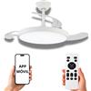 NARVI Ventilatore da soffitto NARVI bianco, 3 pale retrattili, motore DC, luce LED regolabile in intensità e colore. Con memoria, telecomando e app mobile. REF 8990 WH