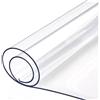 NONE Tovaglia protettiva per tavolo in PVC trasparente - Tovaglia impermeabile e lavabile per sala da pranzo o cucina, copertura per tavolo rettangolare resistente alle macchie e flessibile
