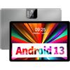 BDF TAB Tablet Android 13, 10,1 pollici, Octa-Core, WiFi 5G, 64 GB, 5000 mAh, display HD IPS, doppia fotocamera, Bluetooth, FM, TYPE-C