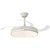 NARVI Ventilatore da soffitto NARVI bianco, con 3 pale retrattili trasparenti, motore DC da 30W, luce LED da 45W, intensità e tonalità della luce regolabili. Con memoria e telecomando. RIF. BRAZIL 7030 WH