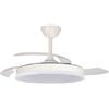 CRISTAL RECORD Ventilatore a soffitto Arpon bianco con pale retrattili, motore DC ultra silenzioso, LED regolabile 3 tonalità, 6 velocità, funzione estate/inverno, timer, telecomando e app smart (secondo modello),