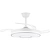 CRISTAL RECORD Ventilatore a soffitto DECO con motore DC 6 velocità, tecnologia LED, 45 W, 3 tonalità, telecomando con timer, luce regolabile in colore e intensità, memoria per inverter estate/inverno, ultra