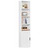 VASAGLE Libreria VASAGLE, scaffale verticale a 6 livelli, con anta, 24 x 31,8 x 175 cm, per soggiorno, studio, ufficio, sala da pranzo, bianco nuvola/marrone rustico