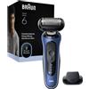Braun Rasoio elettrico Braun Serie 6. Adattamento del contorno 2D, 2 modalità di rasatura (turbo e soft), set completo di rifinitore, autonomia di 60 minuti, utilizzo a secco e sotto l'acqua. Prodotto