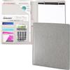 NONE Portadocumenti in pelle A4 con clip - Cartella per blocco note multifunzionale con blocco note, portadocumenti professionale per ufficio, business school, riunioni e studenti - Organizer elegante e