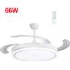 NONE Ventilatore da soffitto OstarkDom con lampada LED da 66 W - Ventilatore invisibile ultraleggero e silenzioso con telecomando e pale retrattili Φ52×H40 cm - Luce interna fredda/nutrira/calda -