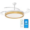 NONE Ventilatore da Soffitto Retrattile OStarkDom 96W con Luce LED e Telecomando - 6 Velocità Silenziose - 3 Colori di Luce (Calda/Fredda) - Motore in Rame Resistente - Per Camera da Letto e Soggiorno -