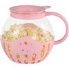 Jocca Macchina per Popcorn al Microonde Rosa in Silicone e Vetro Borosilicato, Ideale per Popcorn Fatti in Casa