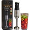 NONE Frullatore a immersione Royal Swiss, Chopper 2 velocità 2 in 1 acciaio inossidabile vetro da 650 ml Potenza di 1000 W