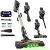 Lamzien Aspirapolvere senza fili LAMZIEN V8MAX, 55000PA/45 minuti di autonomia, filtrazione HEPA efficiente, con luce LED verde, spazzola anti-groviglio a forma di V per pavimenti duri, moquette e peli di