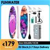NONE FunWater Tavola da Stand Up Paddle Gonfiabile 11' 335x84x15CM Cruise SUP Ultra-Stabile Antiscivolo Leggera All-Around + Accessori