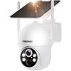 NONE FOSSENXE F15 Telecamera di sicurezza 4G LTE per esterni - Alimentata da pannello solare da 4W, batteria da 8000 mAh, rilevamento di movimento PIR, conversazione bidirezionale, qualità immagine 2K HD,