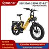 NONE Bicicletta Elettrica Cyrusher Kommoda Pro 250W 52V 20Ah 20*4.0" Step-through di Lusso con Freno a Disco Idraulico, 8 Velocità, 85NM, 25km/h
